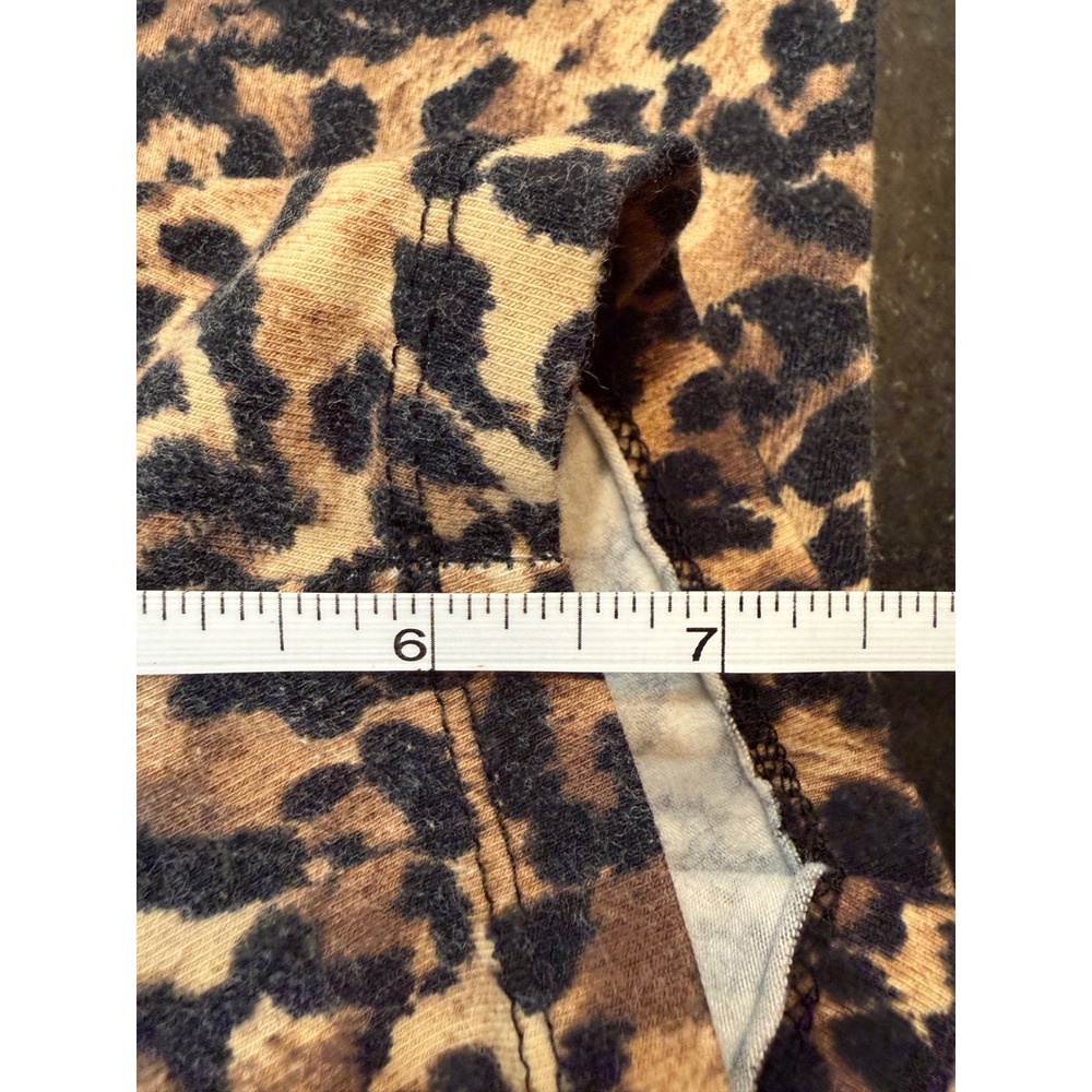 INC Bike Shorts Women M Brown Leopard Print Good Cotton Spandex High Rise - Picture 5 of 5